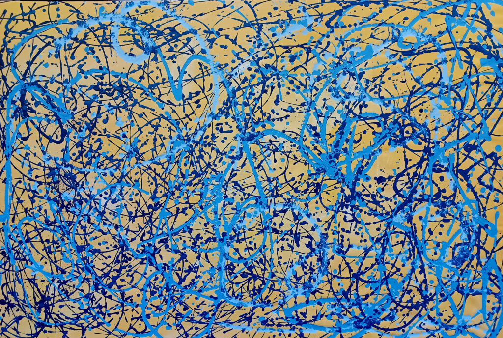 Blu (Blue) - Acrylic on canvas 25.59x37.40 in-2025-Private collection