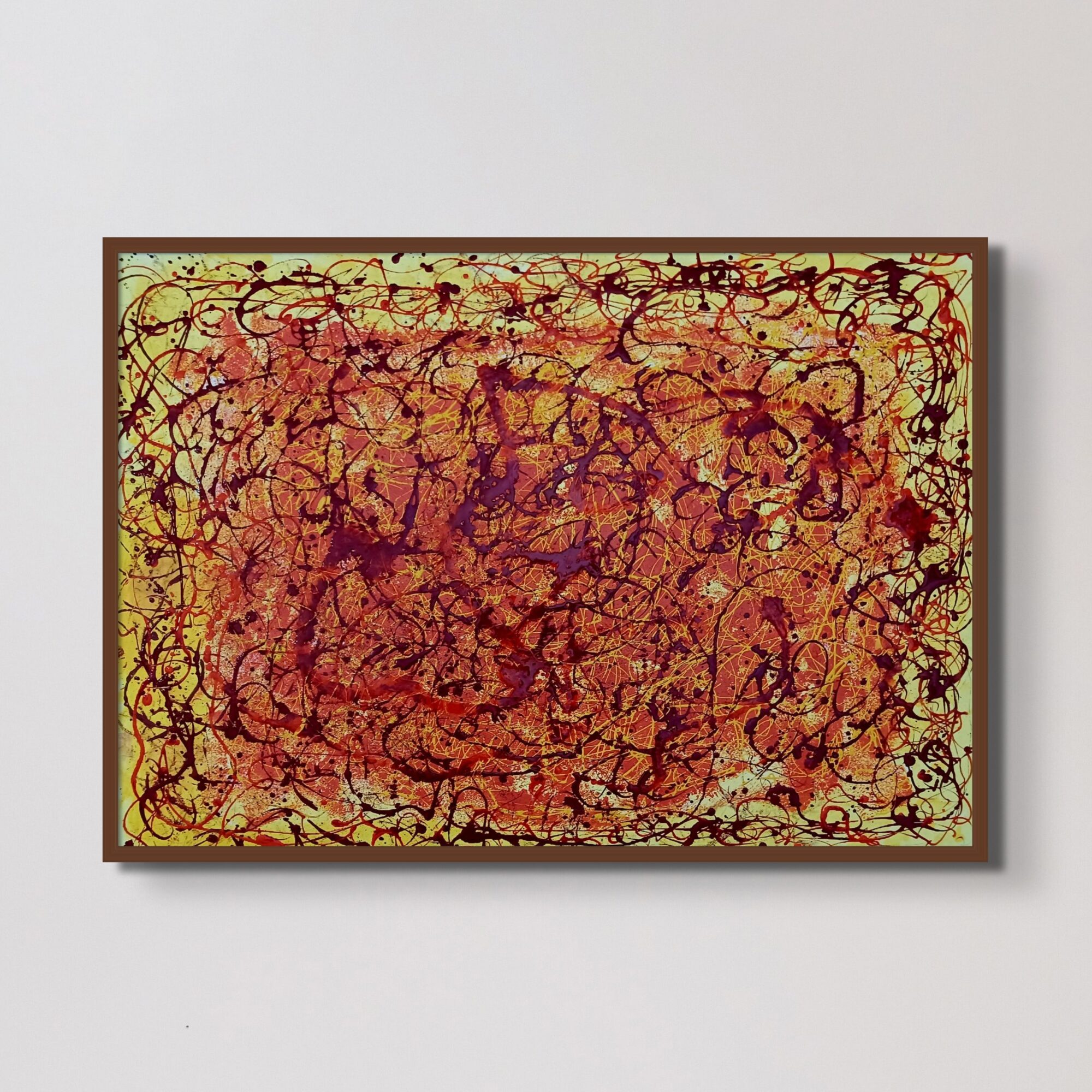 Dipinto astratto acrilico rosso -Drip 3  70x100 cm